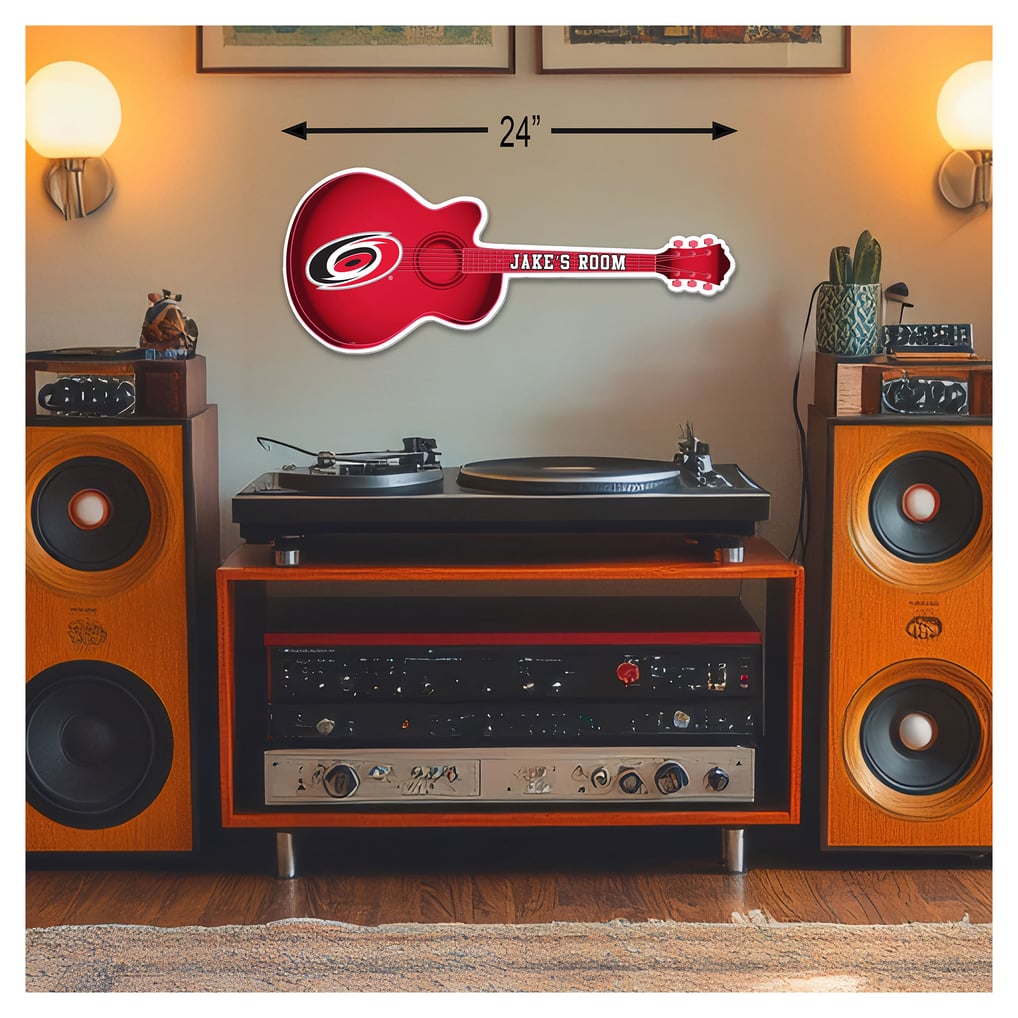 Carolina Hurricanes 24" Customizable Guitar Sign