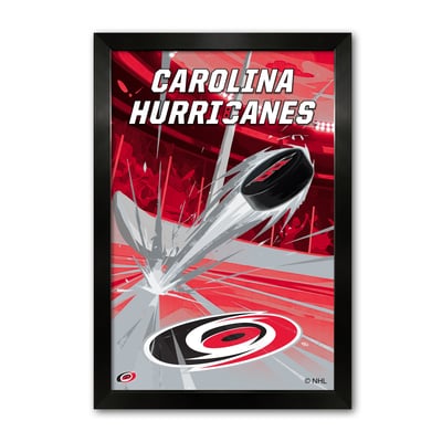 Carolina Hurricanes 27" x 39" Framed Hockey Puck Blast Art Print