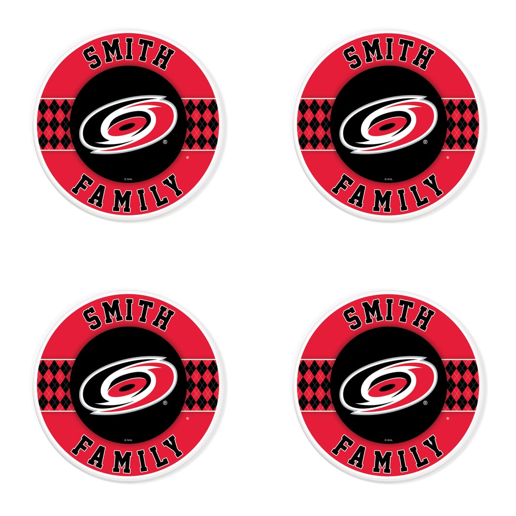 Carolina Hurricanes 4" Personalized Circular Coasters 4-Pack Set