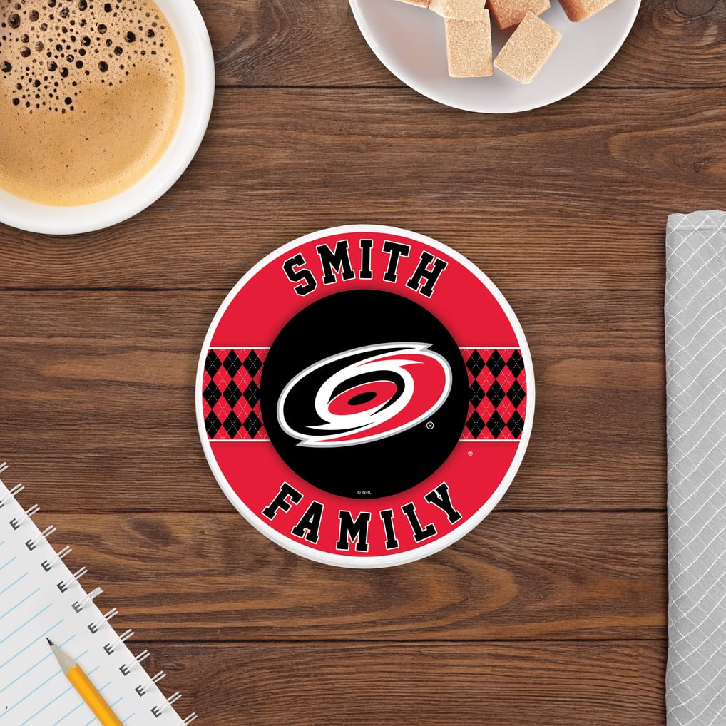 Carolina Hurricanes 4" Personalized Circular Coasters 4-Pack Set