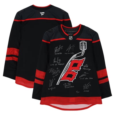 Carolina Hurricanes Autographed Fanatics Authentic 2026 Stanley Cup Champions Black Fanatics Authentic Pro Jersey with Multiple Signatures and Inscriptions - Limited Edition of 10