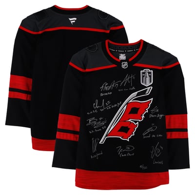 Carolina Hurricanes Autographed Fanatics Authentic 2026 Stanley Cup Champions Black Fanatics Premium Jersey with Multiple Signatures and Inscriptions - Limited Edition of 50