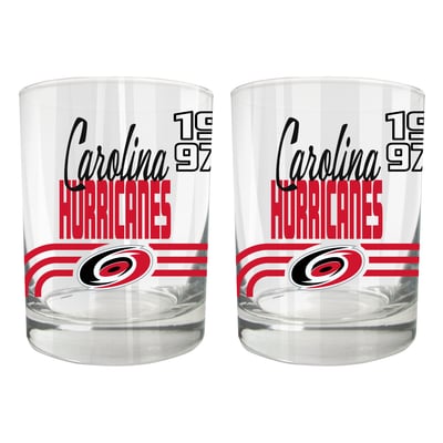 Carolina Hurricanes Two-Piece 12oz. Heritage Rocks Glass Set