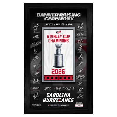 Carolina Hurricanes Highland Mint 2025/26 Stanley Cup Champions Banner Raising Ceremony 12" x 20" Signature Frame - Limited Edition of 5,000