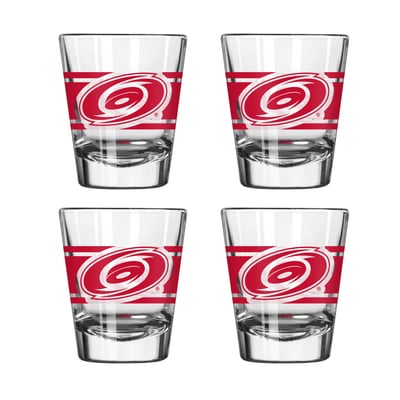 Carolina Hurricanes Logo Brands Four-Piece Stripe Shot Glass Set