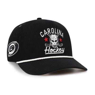 Carolina Hurricanes '47 Hockey Mask Corduroy Rope Hitch Adjustable Hat - Black