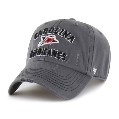 Carolina Hurricanes '47 Seymoore Distressed Applique Clean Up Adjustable Hat - Black