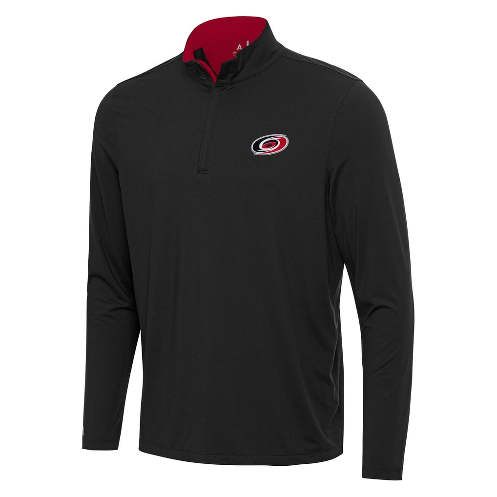 Carolina Hurricanes Antigua Content Quarter-Zip Pullover Top - Black/Red