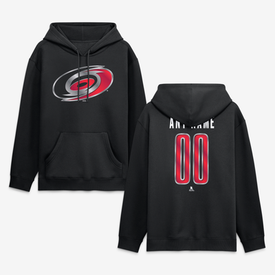 Carolina Hurricanes Big & Tall Forged Mascot Personalized Name & Number Hoodie - Black