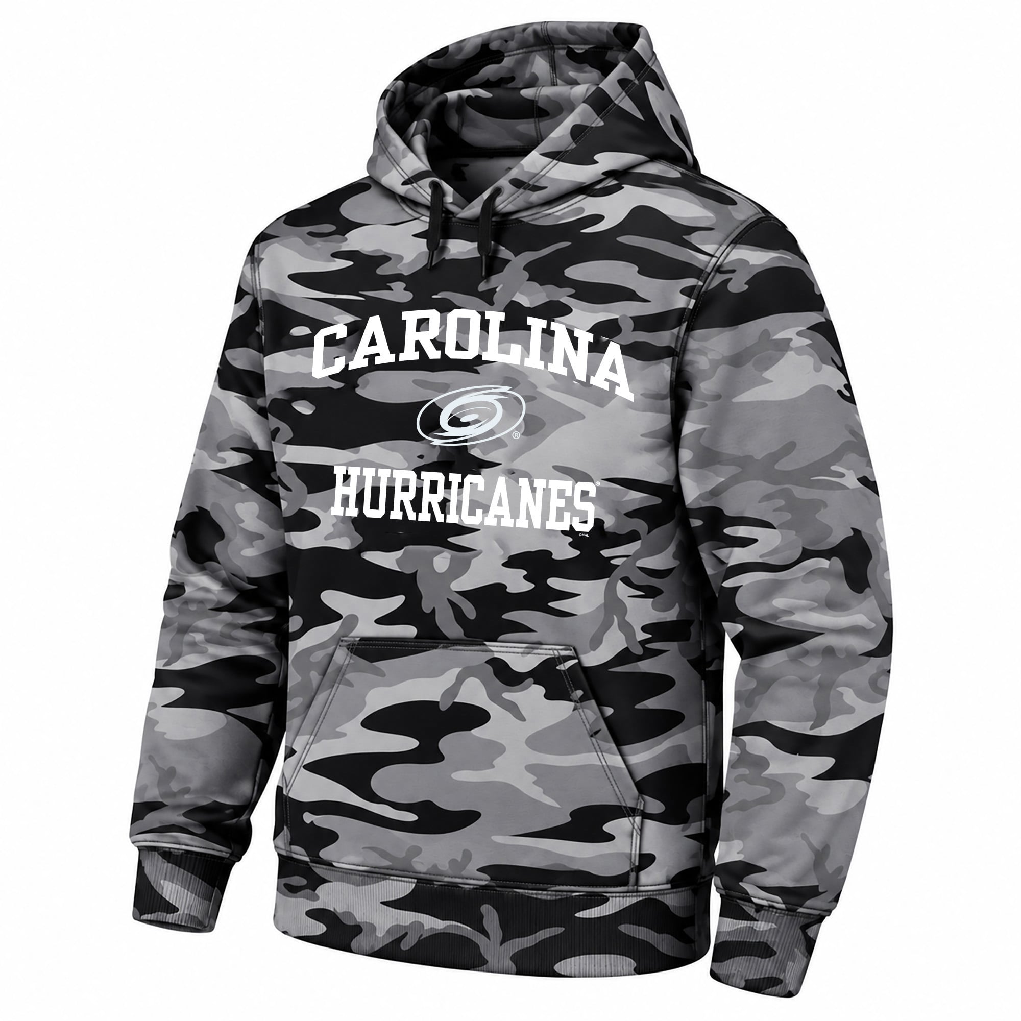 Carolina Hurricanes Fanatics Big & Tall Camo Fleece Hoodie - Black