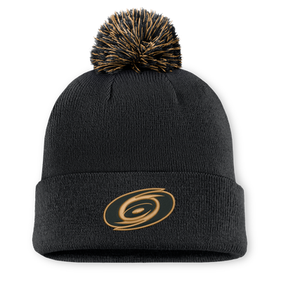 Carolina Hurricanes Fanatics Military Appreciation Authentic Pro Cuffed Knit Hat with Pom - Black