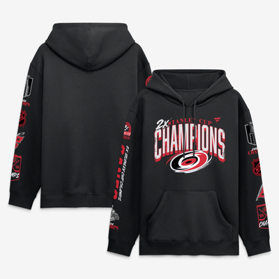Carolina Hurricanes Fanatics Two-Time Stanley Cup Champions Legacy In The Rafters Hoodie - Black