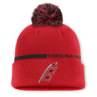 Carolina Hurricanes Fanatics Authentic Pro Alternate Cuffed Knit Hat with Pom - Red