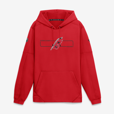 Carolina Hurricanes Fanatics Authentic Pro Rink Fleece Pullover Hoodie - Red