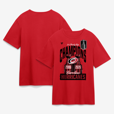 Carolina Hurricanes Fanatics Two-Time Stanley Cup Champions Earned & Raised T-Shirt - Red