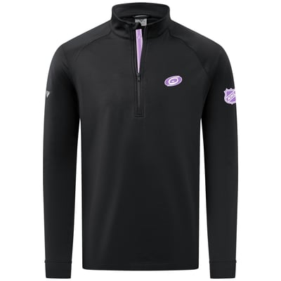 Carolina Hurricanes Levelwear Hockey Fights Cancer Utility Quarter-Zip Pullover - Black