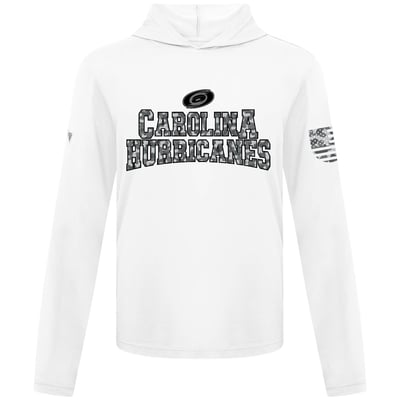 Carolina Hurricanes Levelwear Anthem Camo Long Sleeve Hooded T-Shirt - White