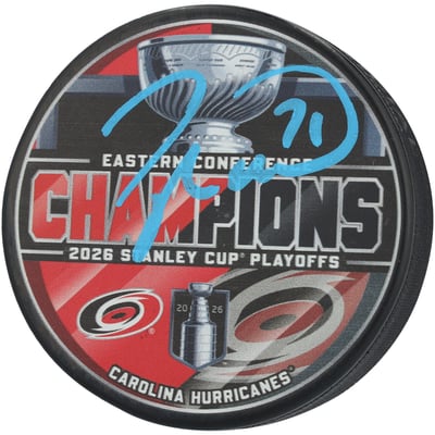 Taylor Hall Carolina Hurricanes Autographed Fanatics Authentic 2026 Eastern Conference Champions Hockey Puck