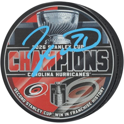 Taylor Hall Carolina Hurricanes Autographed Fanatics Authentic 2026 Stanley Cup Champions Hockey Puck 
