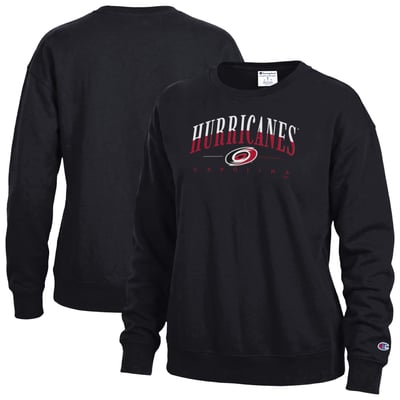 Carolina Hurricanes Champion Women's  Split Color Text Sweatshirt - Black