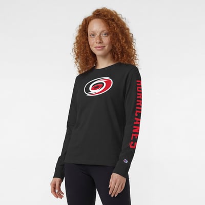  Carolina Hurricanes Champion Women's Team Logo Long Sleeve T-Shirt - Black