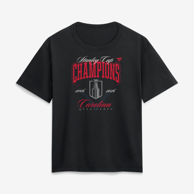 Carolina Hurricanes Fanatics Women's Stanley Cup Champions Banner Raising T-Shirt - Black