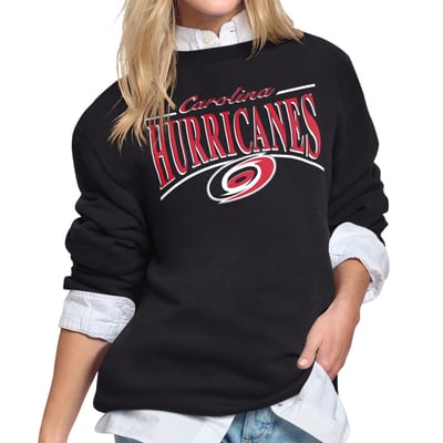 Carolina Hurricanes Starter Women's Arch Stripe Fleece Sweatshirt - Black