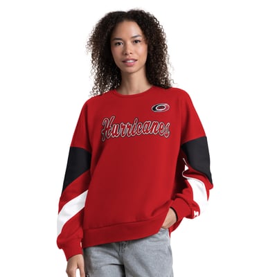 Carolina Hurricanes Starter Women's Grand Slam Sleeve Color Block Sweatshirt - Red