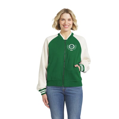 Carolina Hurricanes WEAR by Erin Andrews Women's Fleece Varsity Full-Zip Jacket - Black/White