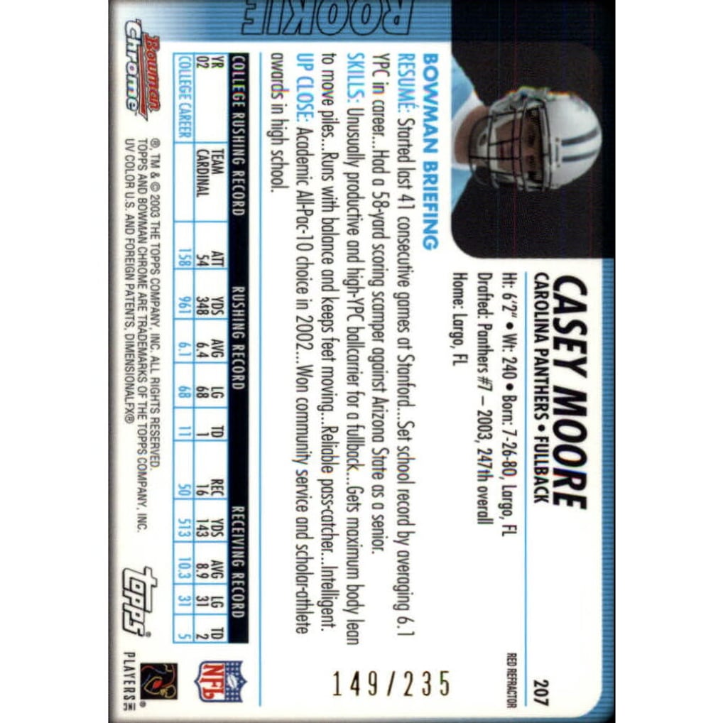 2003 Bowman Chrome Red Refractors #207 Casey Moore