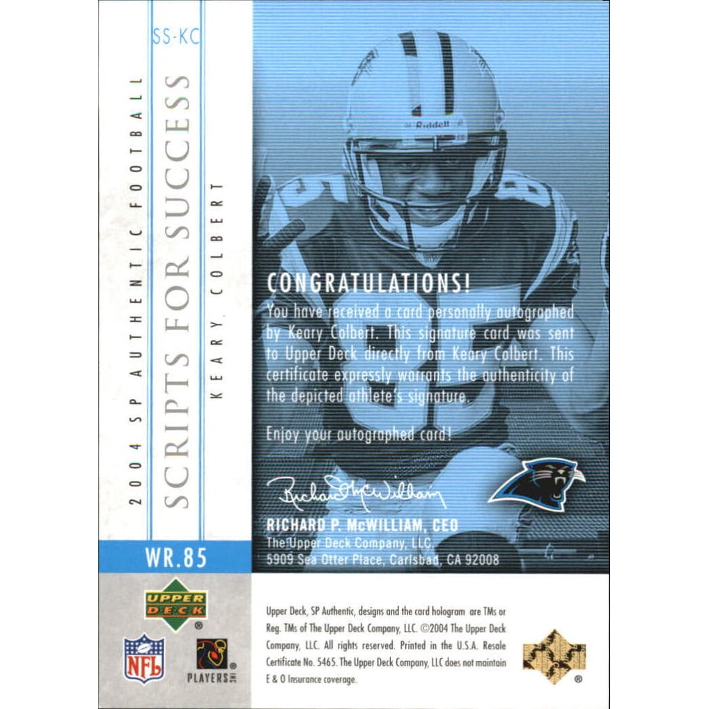 2004 SP Authentic Scripts for Success Autographs #SSKC Keary Colbert