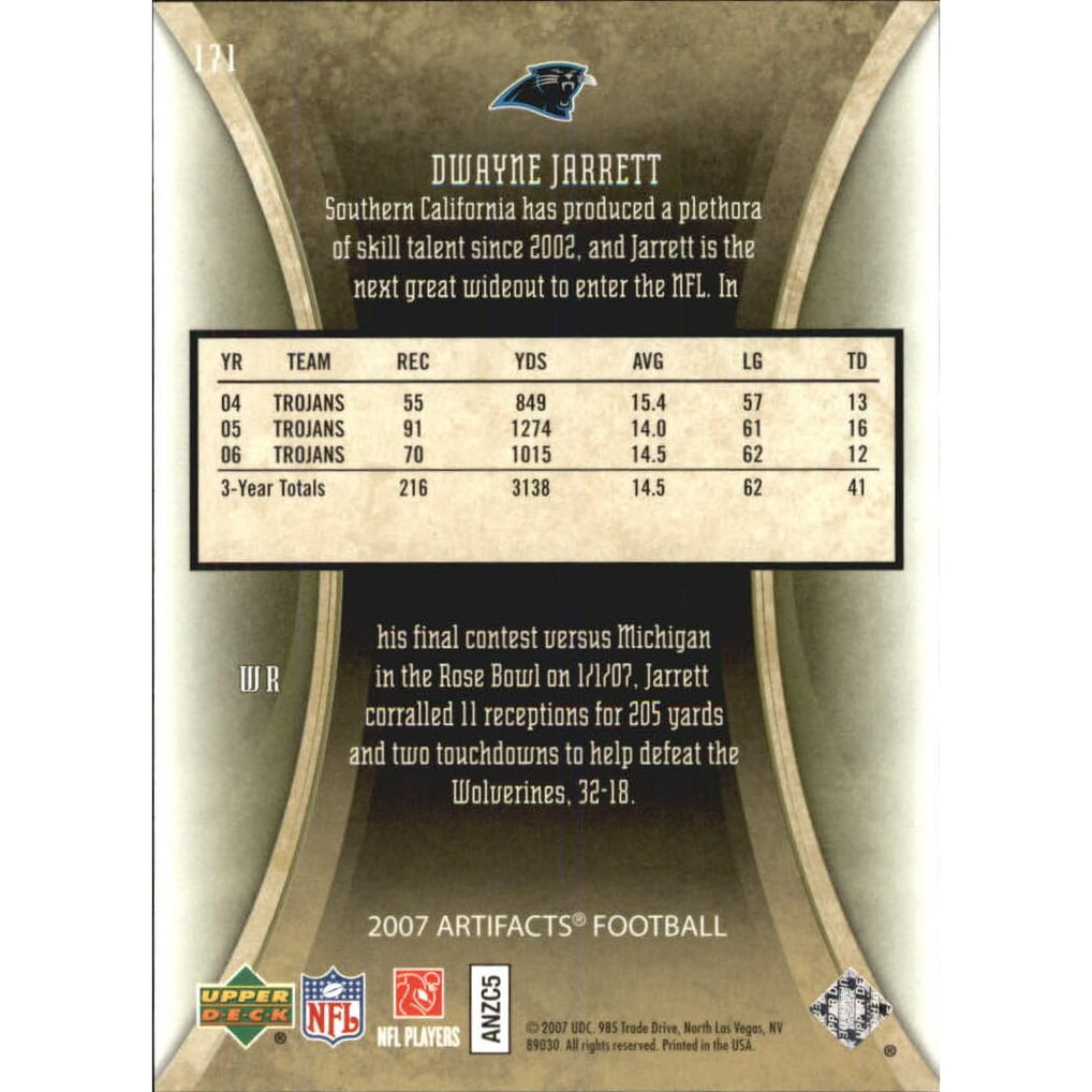 2007 Artifacts Green #171 Dwayne Jarrett