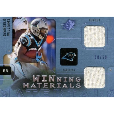 2009 SPx Winning Materials Blue Dual Swatch #WDW DeAngelo Williams