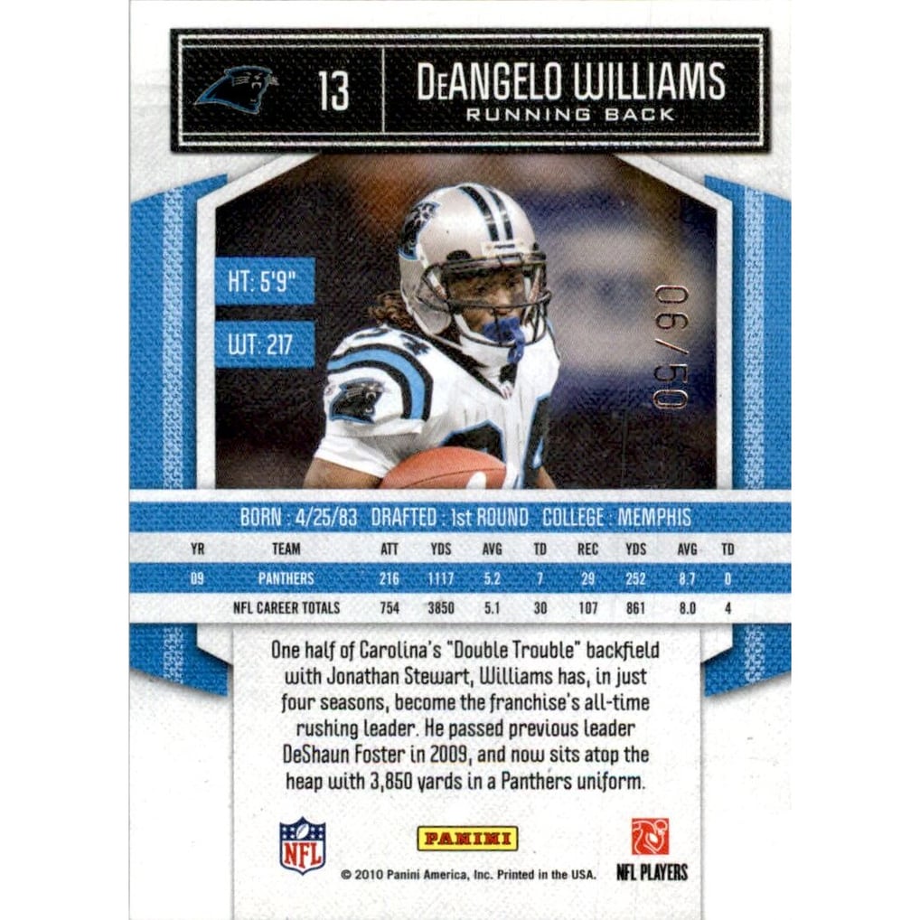 2010 Classics Timeless Tributes Gold #13 DeAngelo Williams