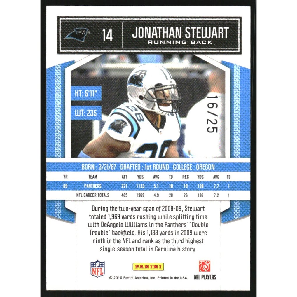 2010 Classics Timeless Tributes Platinum #14 Jonathan Stewart