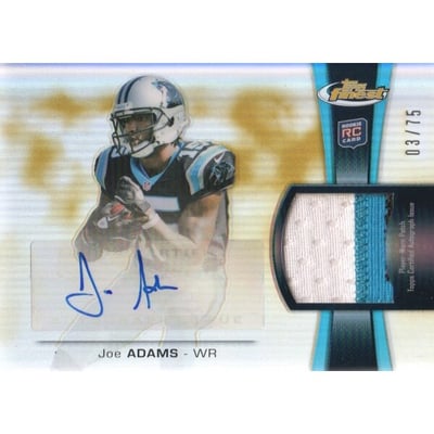 2012 Finest Rookie Patch Autographs Gold Refractors #RAPJA Joe Adams