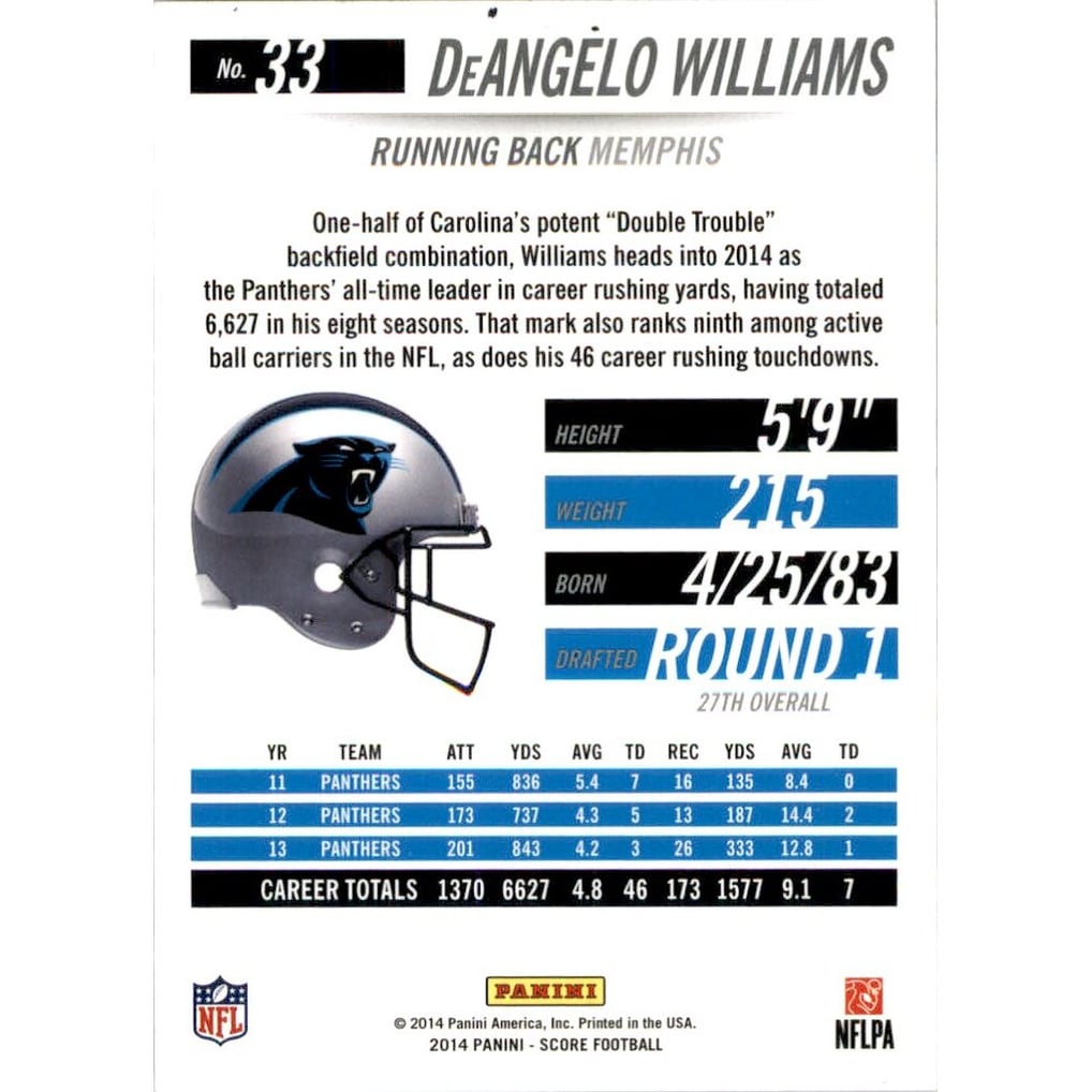 2014 Panini Hot Rookies Red Zone #33 DeAngelo Williams