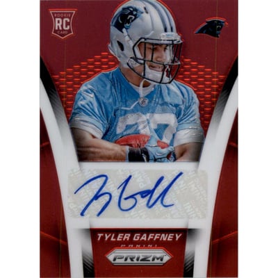 2014 Panini Prizm Rookie Autographs Prizms Red #ARTG Tyler Gaffney/75