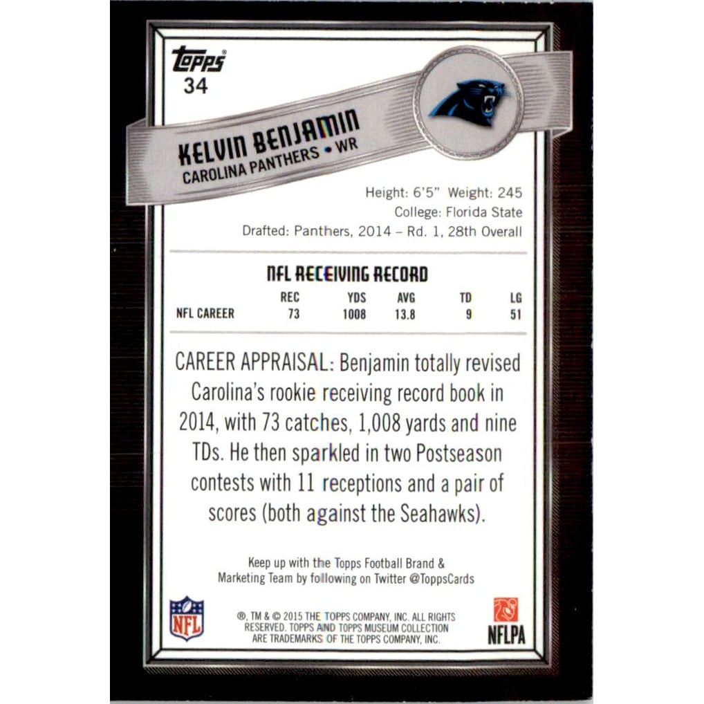2015 Topps Museum Collection Ruby #34 Kelvin Benjamin