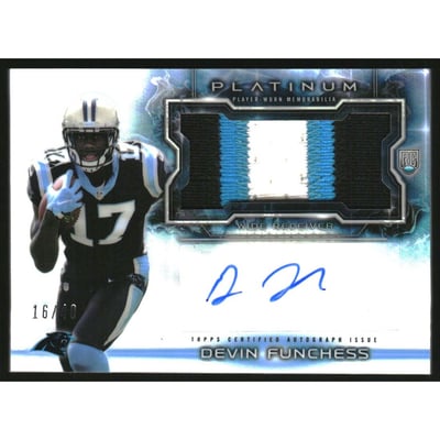 2015 Topps Platinum Platinum Rookie Patch Autographs #PRAPDF Devin Funchess