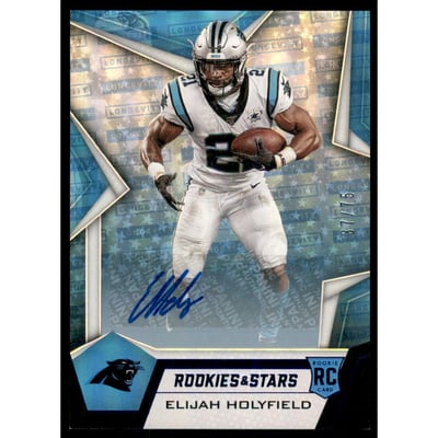 2019 Rookies and Stars Rookies Longevity Signatures Blue #194 Elijah Holyfield/75