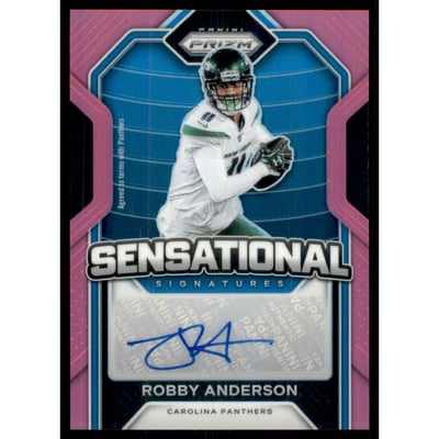 2020 Panini Prizm Sensational Signatures Prizm Pink #56 Robby Anderson