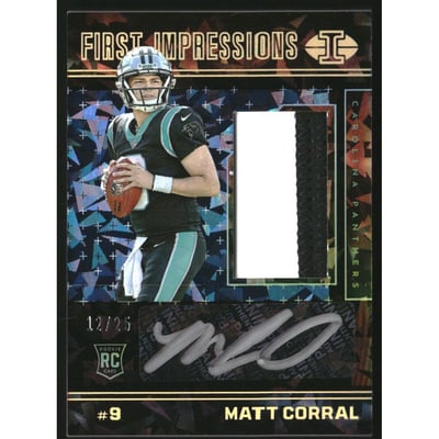 2022 Panini Illusions FOTL Black Ice White Ink #104 Matt Corral JSY AU