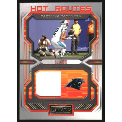 2022 Panini Playbook Hot Routes Jerseys Gold #20 D.J. Moore