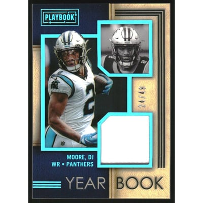2022 Panini Playbook Yearbook Swatches Platinum #27 D.J. Moore