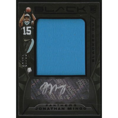 2023 Panini Black Blacked Out Jersey Autographs #11 Jonathan Mingo