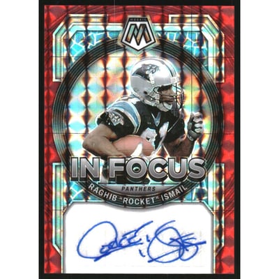 2023 Panini Mosaic In Focus Signatures Red #5 Raghib "Rocket" Ismail/199