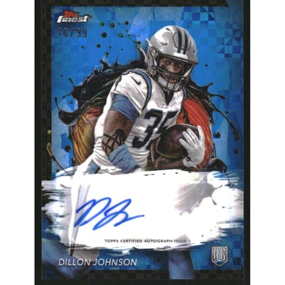 2024 Finest Rookie Autographs Blue Checkerboard Refractors #RFADJ Dillon Johnson