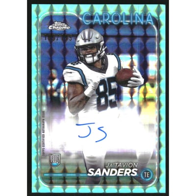 2024 Topps Chrome Rookie Autographs Aqua Geometric Refractors #RAJSA Ja'Tavion Sanders