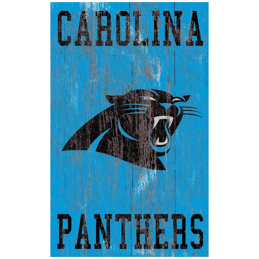 Carolina Panthers 11'' x 19'' Heritage Distressed Logo Sign